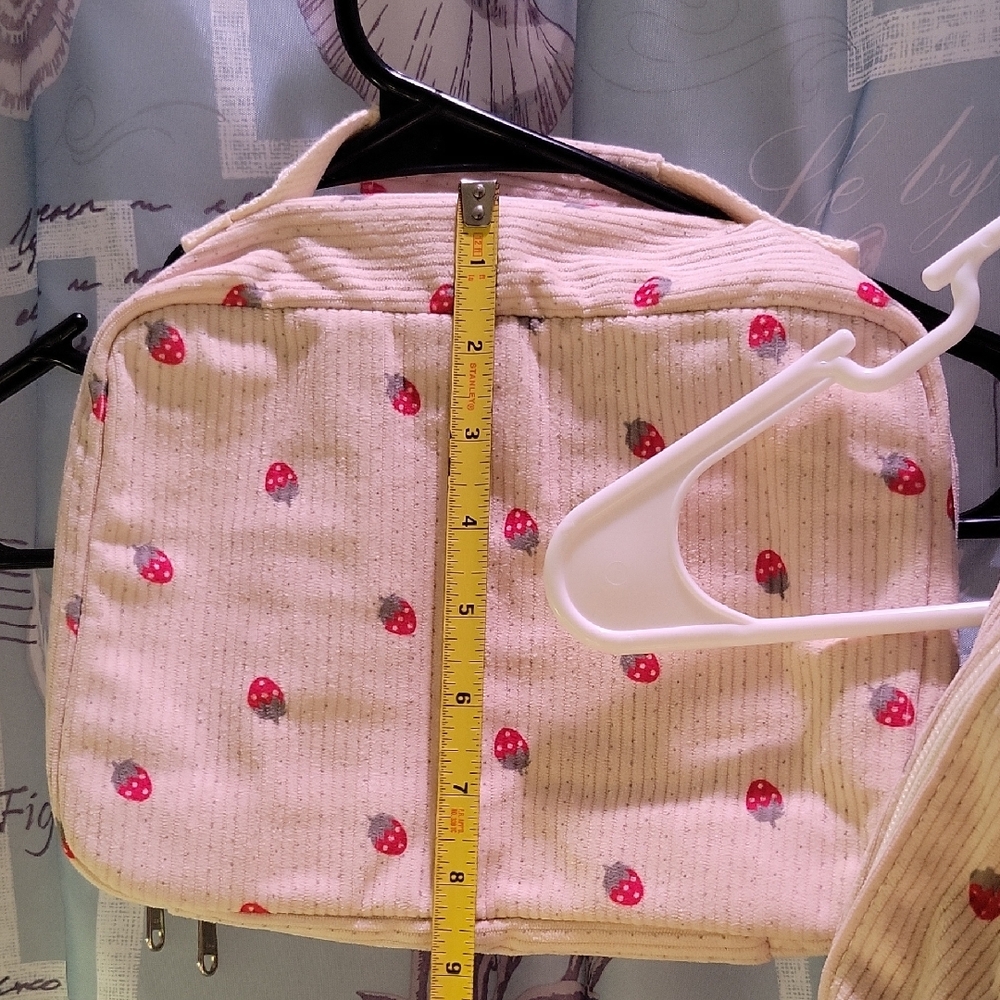 Strawberry Patterned Backpack With Matching Lunch… - image 2